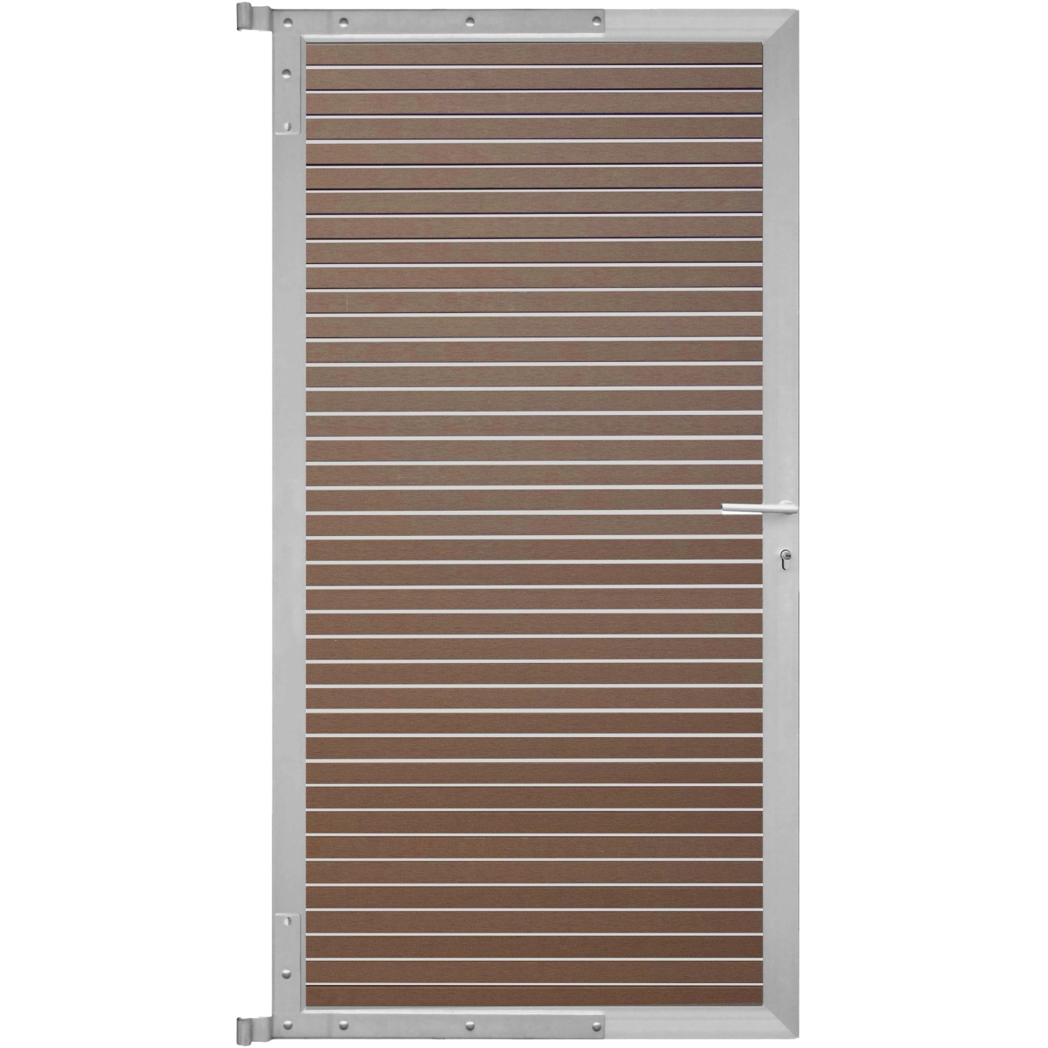 GartenLand Steckzauntor Air Gap ca. 90 x 175 cm WPC Schokobraun Aluminium Silber von GartenLand