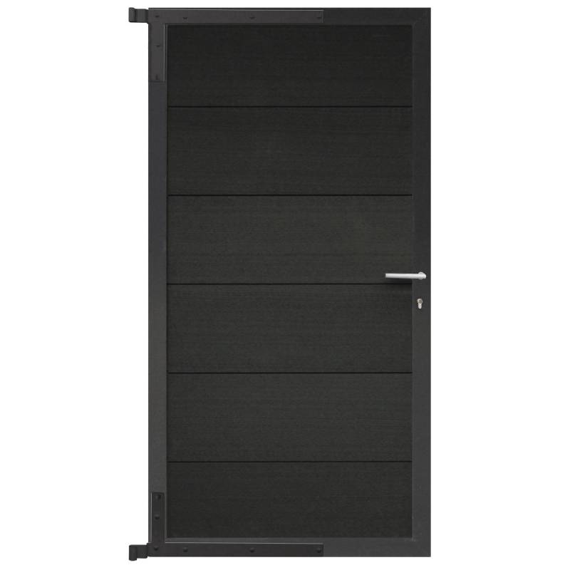 GartenLand Steckzauntor Classico ca. 90 x 180 cm WPC Anthrazit Aluminium Anthrazit von GartenLand