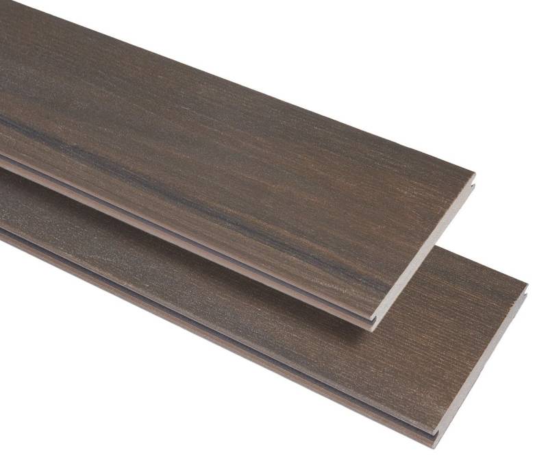 GartenLand Terrassendielen Advance 20 x 140 mm Walnut Bicolor, 20 mm Stärke, (Co-extrudiert), Massivprofil von GartenLand