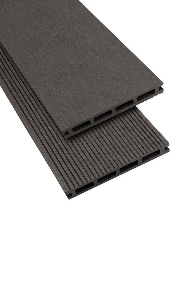 GartenLand Terrassendielen Classic 21 x 140 mm Anthrazit, 21 mm Stärke, Hohlkammerprofil von GartenLand