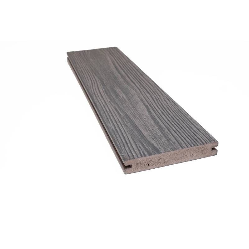GartenLand WPC Terrassendiele Nova 21 x 140 x 4000 mm Grau-Multicolor Geprägte Holzstruktur Co-Extrudiert Massivprofil von GartenLand