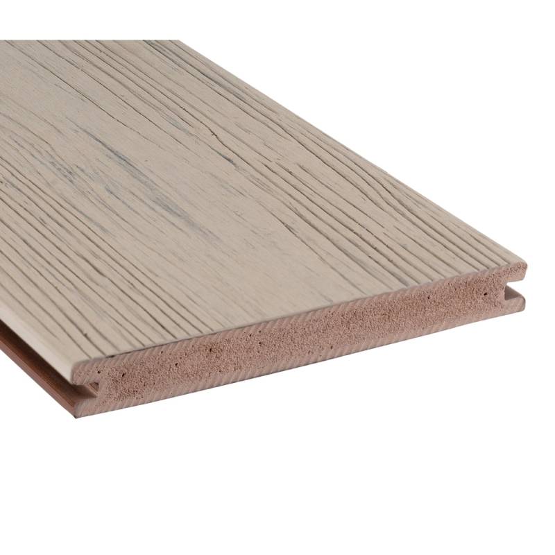 GartenLand WPC Terrassendiele Nova 21 x 190 x 5000 mm Nebelgrau-Multicolor Geprägte Holzstruktur Co-Extrudiert Massivprofil von GartenLand