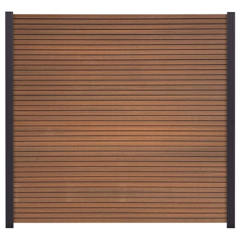 GartenLand WPC Zaun Set Shadowline ca. 180 x 180 cm Sichtschutz Steckzaun Mahagoni Ohne Pfosten von GartenLand