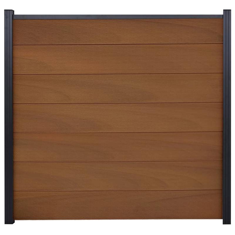 GartenLand WPC Zaun Set XL Ameland Co-extrudiert ca. 180 x 180 cm Sichtschutz Steckzaun Mahagoni Ohne Pfosten Ohne Abschlussleiste von GartenLand