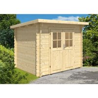 Gartenhaus Modell Korfu-28 Gartenhaus aus Holz, Gartenhütte mit 28 mm Wandstärke fsc zertifiziert Geräteschuppen - Naturbelassen - Alpholz von ALPHOLZ