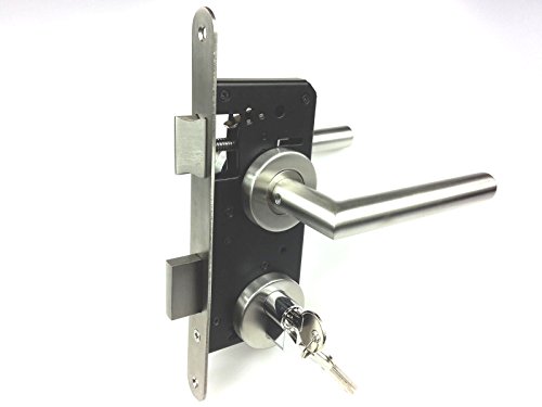 EDELSTAHL Türschloss Einsteckschloss Komplett 72 mm Türgarnitur Rund Türdrücker von Gartenartikel24