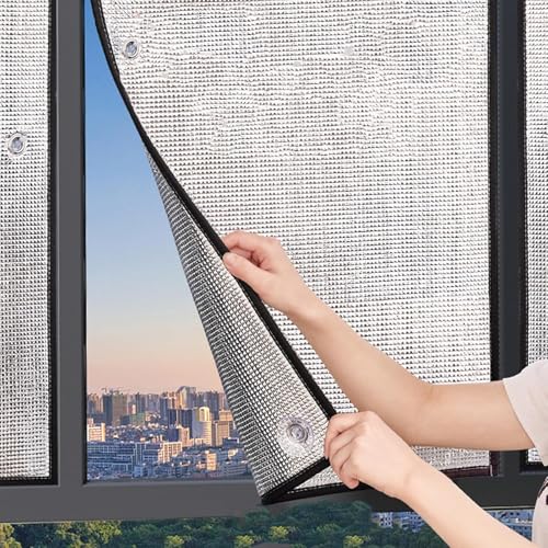 Abnehmbar Fensterfolie,Sonnenschutzfolie,Wärmeschutzvorhang Winter Kalteschutz Isolier Schutz Wasserdicht, Winddicht,Geeignet Blackout Isolierfolie Zur Wärmedämmung an Fenstern von Gartenassistentin