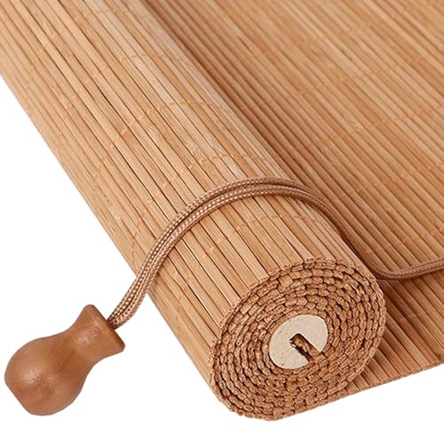 Bambusrollo Aussen außen Garten Balkon Rollo Mit Haken Anpassbar Retro Raffrollos Sichtschutz Bambus Rollo Jalousine Fenster Sonnenschutz Rollo Seitenzugrollo von Gartenassistentin