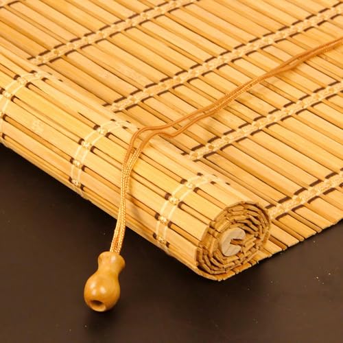 Bambusrollo Jalousine Bambus Raffrollo Rollo aus Bambus Mit Lifter Sonnenschutz Sichtschutz Rollo Seitenzugrollo, für Fenster und Türen Tür Terrasse Balkon Garten,Anpassbar von Gartenassistentin