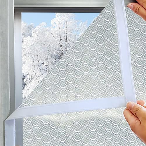Selbstklebend Thermofolie Fenster Isolierfolie 4mm Dicker Transparente Wärmedämmung Thermo Cover Fenster Winter Kälteschutz Fensterdichtung Transparente Isolierfolie von Gartenassistentin
