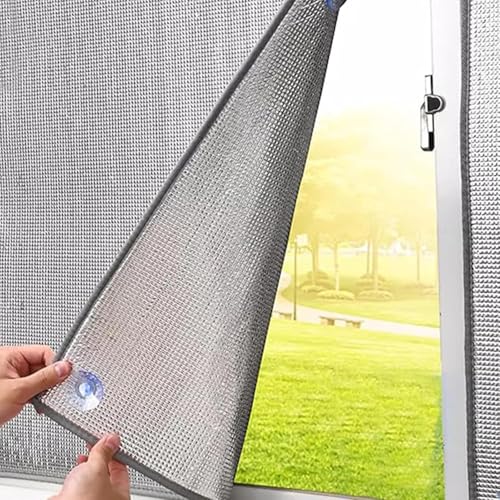 Thermo Cover Fenster Aluminiumfolie Isolierfolie Fenster Kälteschutzfolie Fenster mit Saugnäpfen Sichtschutz Wärmeisolierung Reflektierende Fensterfolie Fenster Innen oder Außen (30x80cm) von Gartenassistentin