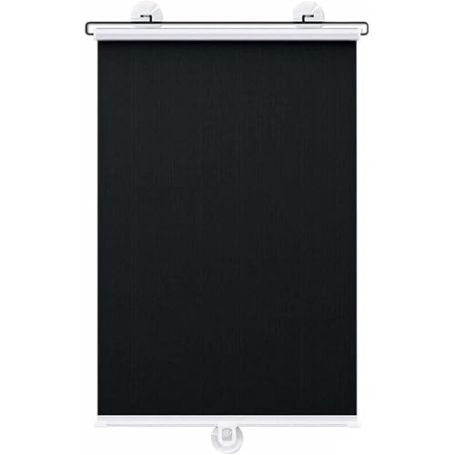 Verdunklungsrollo Mit Saugnäpfen,Schwarz Saugnapfes Rollo Verdunkelungsrollo Türen/Fenster rollos Einziehbarer Balkon Rollläden,Tragbare Temporäre Jalousien für Schlafzimmer Kinderzimmer von Gartenassistentin