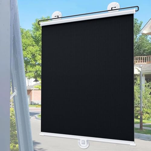 Verdunklungsrollo Mit Saugnäpfen,Sonnenschutzrollos Für Ohne Bohren Thermorollo für Sichtschutz und Sonnenschutz Verdunkelung Rollos für Fenster Blickdichtes Rollo von Gartenassistentin