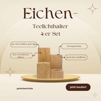 Teelichthalter Eiche 4Er Set Teelichthalter Eiche 4Er Set von GartenbeetKiste
