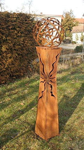 Gartendeko Fackelsäule Rost Fackel 125 cm tailliert von Gartendekoshop24