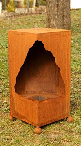 Gartendeko Rostsäulen Feuersäule - kleine Grotte 50cm Garten Fackeln * von Gartendekoshop24