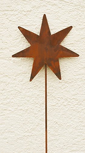 Weihnachtsdeko Rost Eisen Gartendeko Stecker Stab Stern 117 cm von Gartendekoshop24