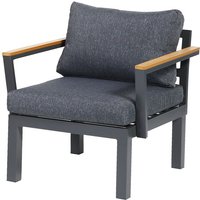 Aluminium Sessel Ambience, flexibel einsetzbar mit wasserabweisenden Kissen, Dunkelgrau / Dunkelgrau von Gartenfreude