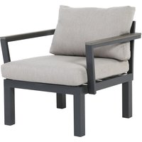 Aluminium Sessel Ambience, flexibel einsetzbar mit wasserabweisenden Kissen, Dunkelgrau / Hellgrau, von Gartenfreude