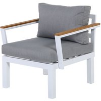 Aluminium Sessel Ambience, flexibel einsetzbar mit wasserabweisenden Kissen, Weiß/Grau von Gartenfreude