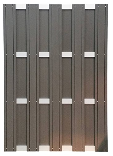 EVERFLOOR Garten Zaun Sichtschutz Zäune WPC mit Alu Streben 120 x 180 cm von Gartenfreude