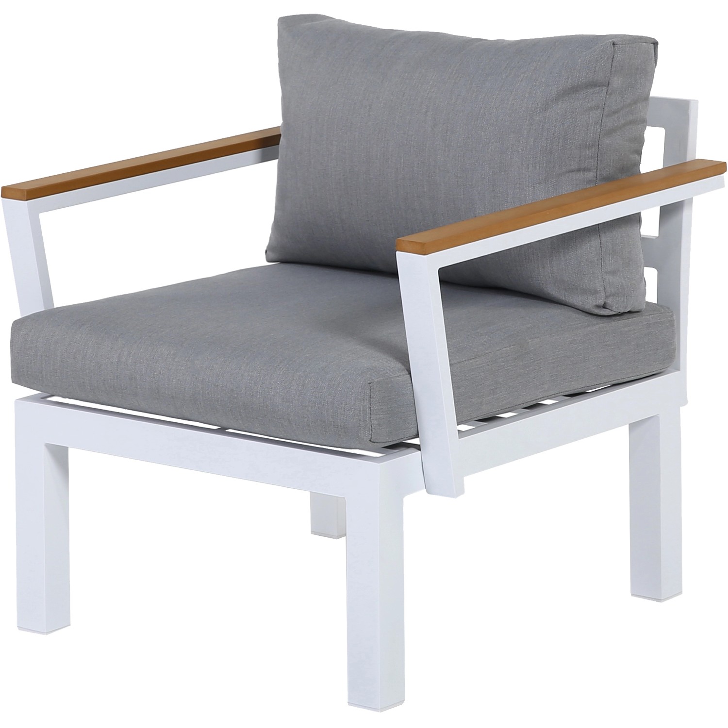 Gartenfreude Aluminium-Sessel Ambience 75 x 63 x 44 cm Weiß-Grau von Gartenfreude