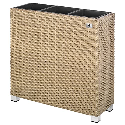 Gartenfreude Pflanzkübel, Raumteiler Polyrattan, 3x Kunststoff-Einsätze mit Aluminumfüßen, naturfarben, 76x26x73 cm, 4000-1071-062 Gartenfreude Pflanzkübel, Raumteiler Polyrattan, 3x Kunststoff-Einsätze mit Aluminumfüßen, naturfarben, 76x26x73 cm, 4000-1071-062 von Gartenfreude