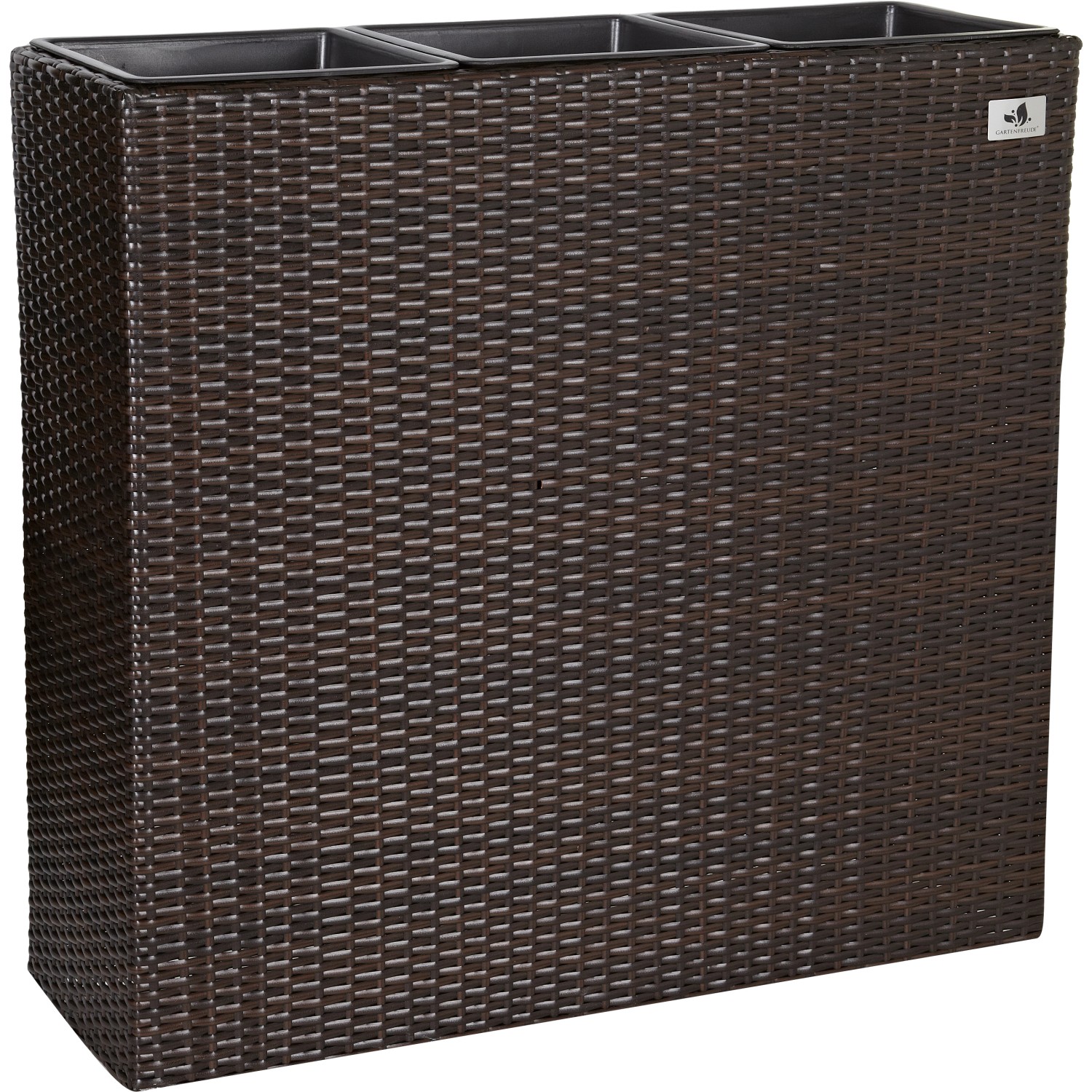 Gartenfreude Raumteiler Pflanzkübel Polyrattan 76 cm x 26 cm Bicolor Braun von Gartenfreude