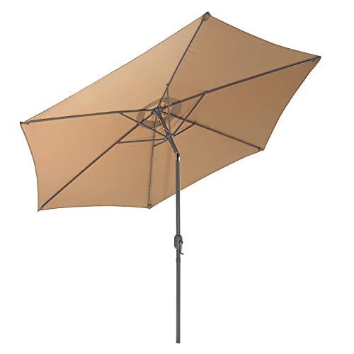 Gartenfreude Sonnenschirm Marktschirm UV+50 270 cm, Taupe von Gartenfreude