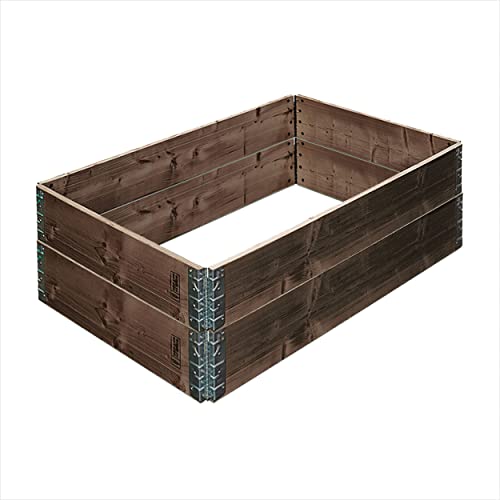 Hochbeet Pflanzbeet 120 x 80 x 19,5 cm aus Fichtenholz 2er Set, erweiterbar, grau lasiert von Gartenfreude