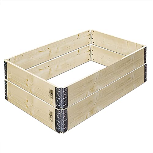 Hochbeet Pflanzbeet 120 x 80 x 19,5 cm aus Fichtenholz 2er Set, erweiterbar, naturfarben von Gartenfreude