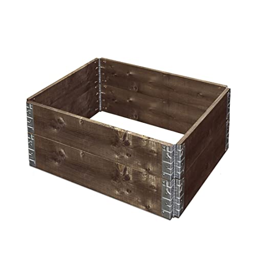 Hochbeet Pflanzbeet 60 x 80 x 19,5 cm aus Fichtenholz 2er Set, erweiterbar, grau lasiert von Gartenfreude