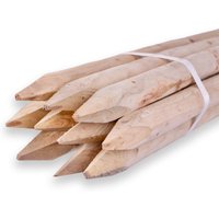 10x Angespitzte Holzpfähle 4, 6-10 cm Natur - Unbehandelte Zaunpfosten Für Gartenbau Baumstützen Zaunbau Pflanzhilfe Beeteinfassung Outdoor von Gartenholz