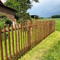 Wetterfester Holz Gartenzaun Zaun Senkrechtzaun 250 cm - Kdi-Imprägnierte Zaunelemente in Braun, Vielseitig & Langlebig Vorgarten Garten von Gartenholz