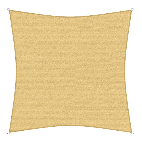 sunprotect 12005 Professional Sonnensegel, 7 x 7 m, Quadrat, Wind- & wasserdurchlässig, beige von Gartenia Sunprotect