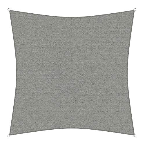 sunprotect 83226 Professional Sonnensegel, 5 x 5 m, Quadrat, Wind- & wasserdurchlässig, grausilber von Gartenia Sunprotect