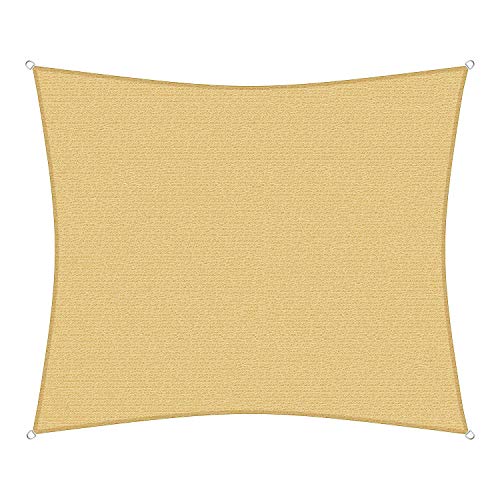 sunprotect 83489 Professional Sonnensegel, 5 x 4 m, Rechteck, Wind- & wasserdurchlässig, beige von Gartenia Sunprotect