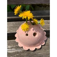 Keramik Blumenretter Rosa, Weiß Oder Grün Handgetöpfert Verschiedene Farben Neu von GartenkeramikundDeko