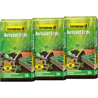 Gartenkrone Aussaaterde, 3 x 20L, Karton - braun von Gartenkrone
