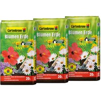 Gartenkrone Blumenerde, 3 x 20L, Karton - braun von Gartenkrone