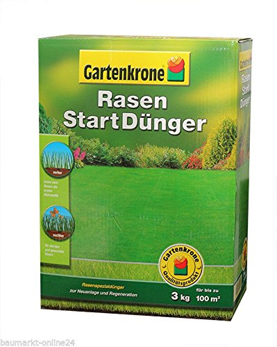 Gartenkrone Rasen Start Dünger 3 Kg für dichten und gesunden Rasenwuchs von Gartenkrone