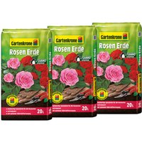 Gartenkrone Rosenerde, 3 x 20L, Karton - braun von Gartenkrone