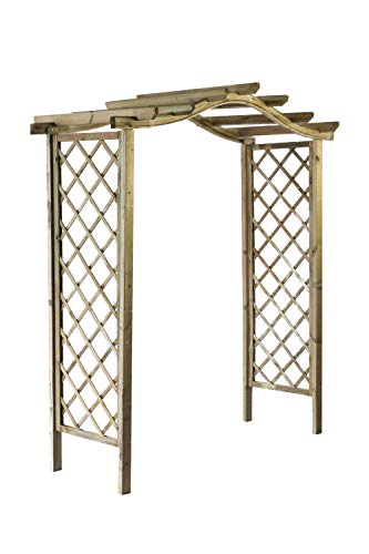 G&C Dover – Pergola aus Holz mit Omega Bogen und Seitengittern von Gartenlauben und Carports