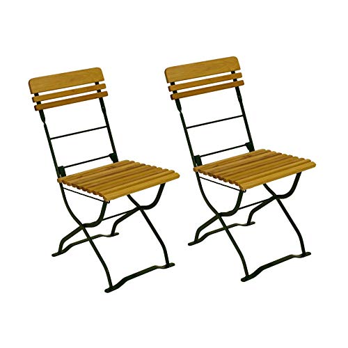 Gartenstuhl MÜNCHEN grün 2er Set, Robinien Holz, klappbar von Gartenmoebel