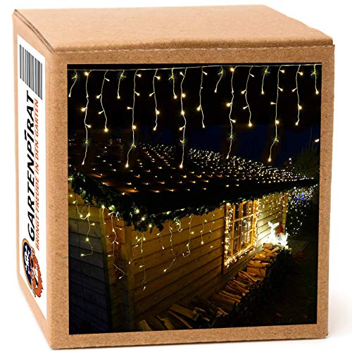 Gartenpirat Weihnachtsbaum Lichterkette warmweiß/bernsteinfarbe 24 m • LED-Lichterkette 960 LED außen innen • Timer blinkend Flash-Effekt von Gartenpirat