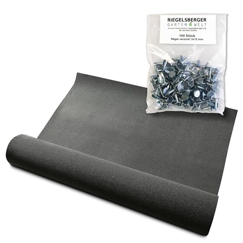 Gartenpirat Bitumen Dachpappe V13 schwarz 1 Rolle 10 m² Bitumenbahn zur Dacheindeckung Dachbahn inkl. 100 Stück Dachpappnägel verzinkt 3x15 mm von Gartenpirat