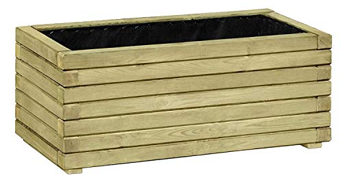 Gartenpirat Blumenkasten Pflanzkasten aus Holz rechteckig 80 x 40 x 33 cm mit Pflanzfolie von Gartenpirat