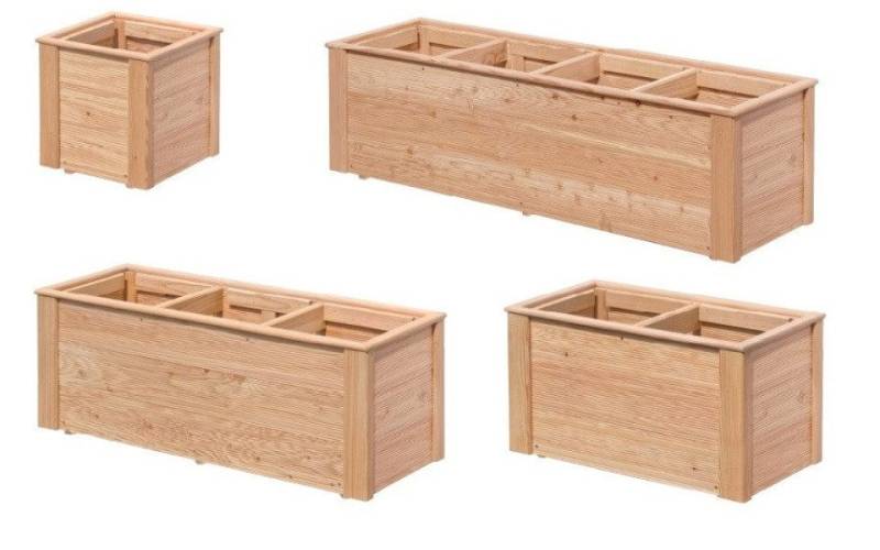 Gartenpirat Blumenkasten "Astrantia" Pflanzkastensystem Lärchenholz massiv Naturholz, 4 Größen:38×38-134×38cm(T=39cm), NaturHolz, Wandprofil20×120 von Gartenpirat
