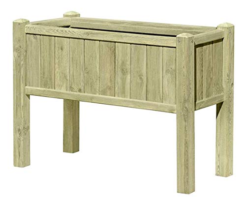 Gartenpirat Hochbeet aus Holz 109x46x80 mit Pflanzkasteneinsatz für Balkon Terrasse Garten von Gartenpirat