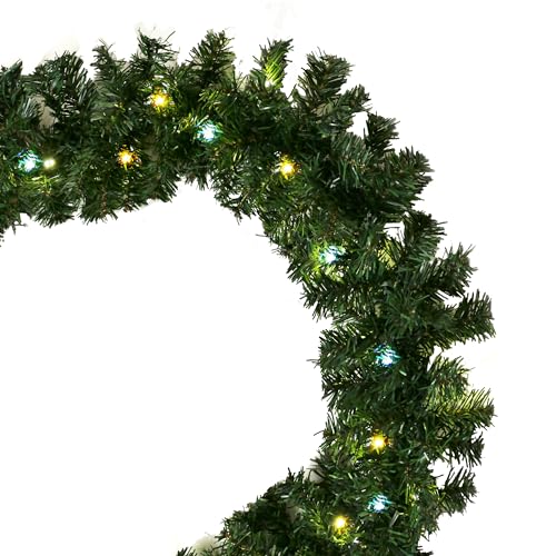 Gartenpirat Künstliche Tannengirlande Türgirlande beleuchtet 8,1 m 120 LED warmweiß/kaltweiß Weihnachtsdeko von Gartenpirat